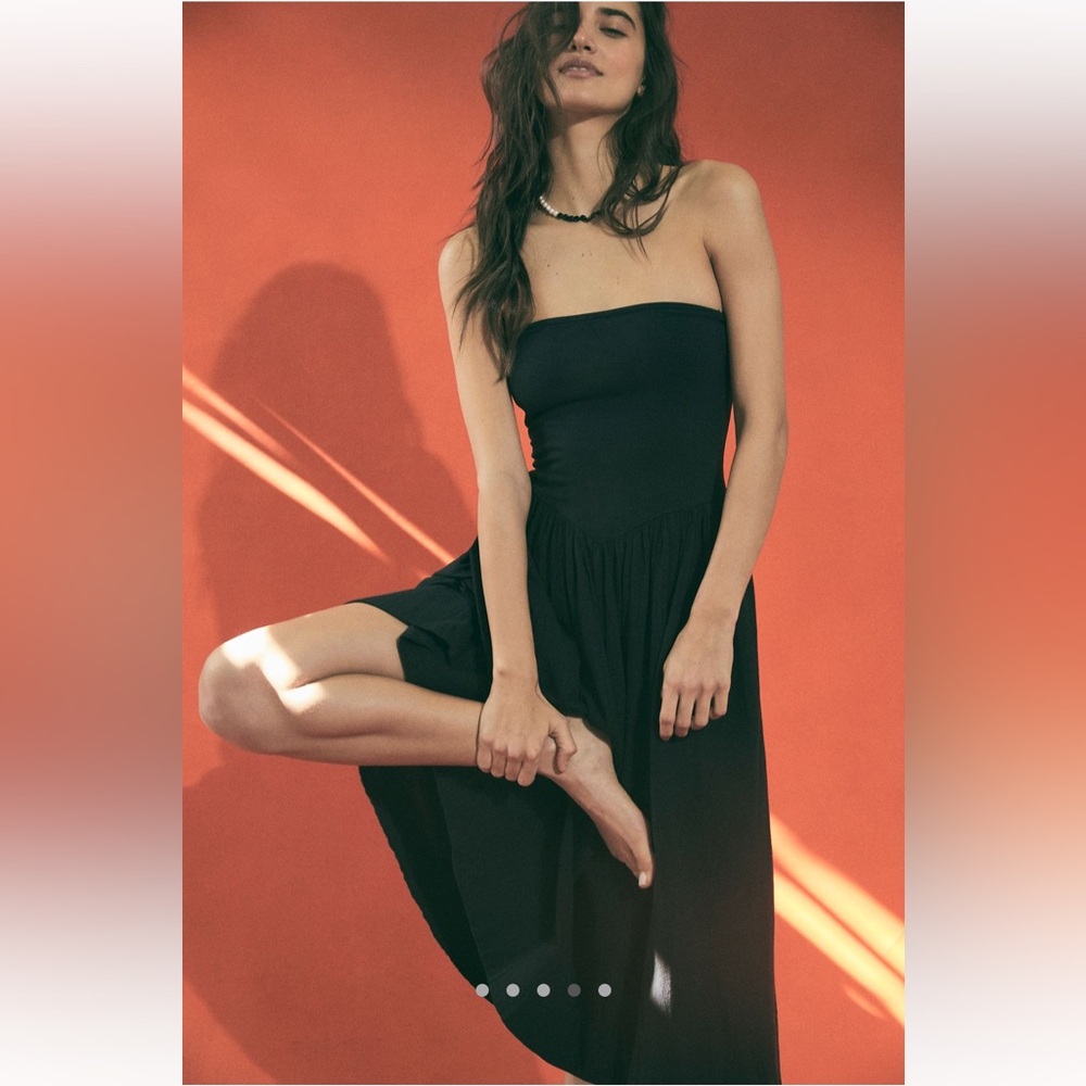Free People Drop Waist Black Dress